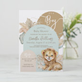 男の子サファリテーマライオンベビーシャワー 招待状 (スタンド正面)