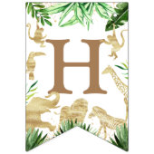 男の子サファリ動物の二野生の誕生日の写真 バンティングフラッグ (第2の旗)