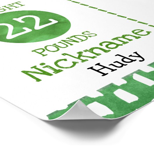 男の子サファリ動物1st誕生日マイルストーンポスター ポスター (角)