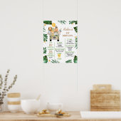 男の子サファリ動物1st誕生日マイルストーン ポスター (キッチン)