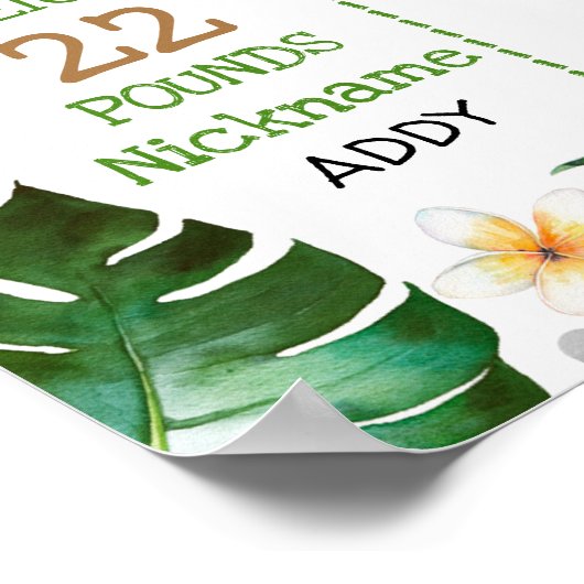 男の子サファリ動物1st誕生日マイルストーン ポスター (角)