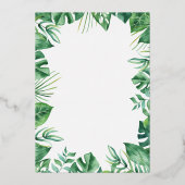 男の子サファリ象の赤ちゃんシャワー実在ホイルI 箔招待状 (裏面)