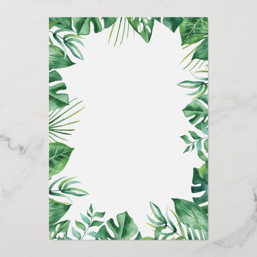 男の子サファリ象の赤ちゃんシャワー実在ホイルI 箔招待状 (裏面)