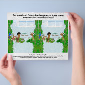 男の子サファリ ベイビーシャワー キャンディーバー ラッパー チラシ (手)