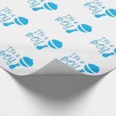 男の子シャワーブルーの1歳の誕生日 ラッピングペーパー (角)