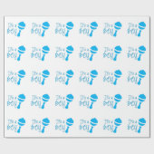 男の子シャワーブルーの1歳の誕生日 ラッピングペーパー (フラット)