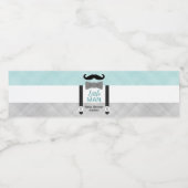 男の子シャワー小さな男の口ひげミントグレー ペットボトルラベル (シングルラベル)