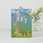 男の子シャワー用のジャングル動物 招待状 (スタンド正面)