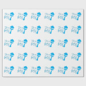 男の子ジェンダーが赤ちゃんシャワーブルーを明かす ラッピングペーパー (フラット)