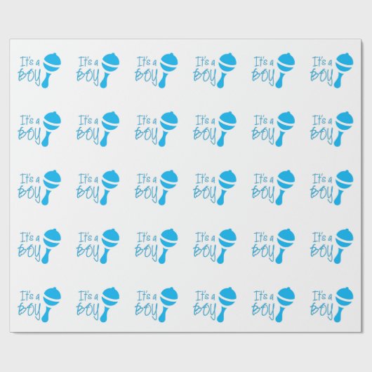 男の子ジェンダーが赤ちゃんシャワーブルーを明かす ラッピングペーパー (フラット)