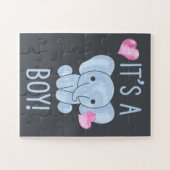 男の子ジェンダー発表ベビーシャワー ジグソーパズル (横)