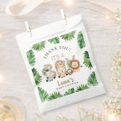 男の子ジャングルテーマベビーシャワー紙 フェイバーバッグ (クリップ留めされた状態)