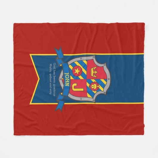 男の子ジョンまたは手紙Jの名前は毛布を意味する フリースブランケット (正面(横))