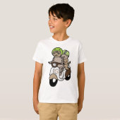 男の子スクーター猫Tシャツ Tシャツ (正面フル)