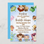 男の子ストーリー赤ちゃんシャワー招待状 招待状 (正面/裏面)