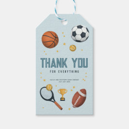 男の子スポーツありがとう赤ちゃんシャワーお願い ギフトタグ