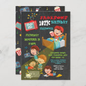 男の子スリープバースランバー誕生日パーティー 招待状 (正面/裏面)