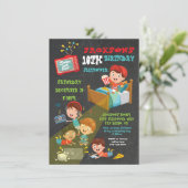 男の子スリープバースランバー誕生日パーティー 招待状 (スタンド正面)