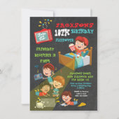 男の子スリープバースランバー誕生日パーティー 招待状 (正面)