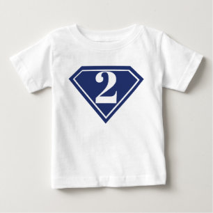 男の子スーパーヒーロー2ndバースデーシャツ ベビーTシャツ