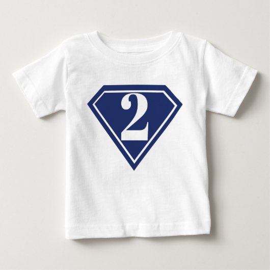 男の子スーパーヒーロー2ndバースデーシャツ ベビーTシャツ (正面)