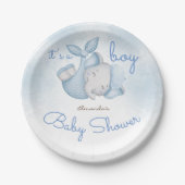 男の子ゾウの男の赤ちゃん ペーパープレート (正面)