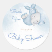 男の子ゾウの男の赤ちゃん ラウンドシール (正面)