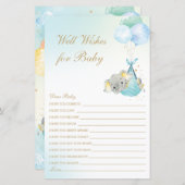 男の子ゾウの風船が赤ちゃんのシャワーを望む (正面/裏面)