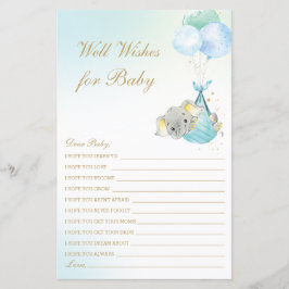 男の子ゾウの風船が赤ちゃんのシャワーを望む