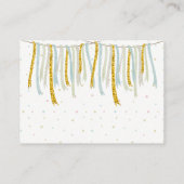 男の子ゾウ赤ちゃんシャワーおむつラッフル エンクロージャーカード (裏面)