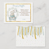 男の子ゾウ赤ちゃんシャワーおむつラッフル エンクロージャーカード (正面/裏面)