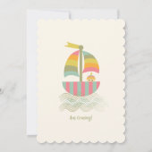 男の子タイポグラフィボホカラフルベイビー 招待状 (裏面)