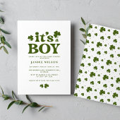 男の子チャーム セントパトリックデーのベビーシャワー 招待状