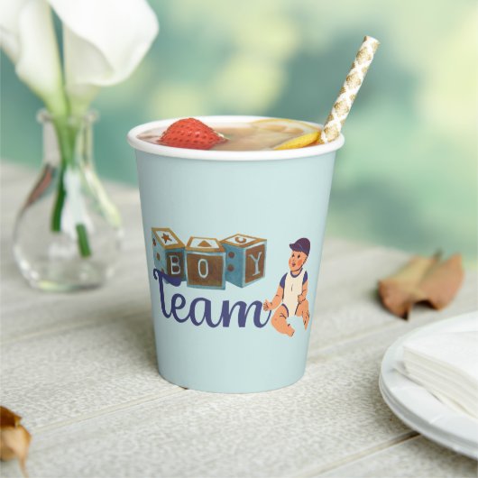 男の子チームバビシャワー紙カップ 紙コップ (インサイチュ)