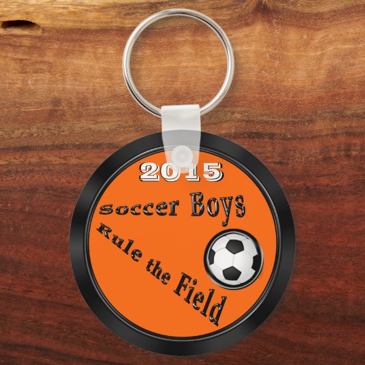 男の子チーム向けの安いサッカーのギフトパーソナライズされた キーホルダー (正面)