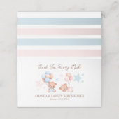 男の子ツインズテディベアベビーシャワーバッグトッパー プレイスカード (外部開封)