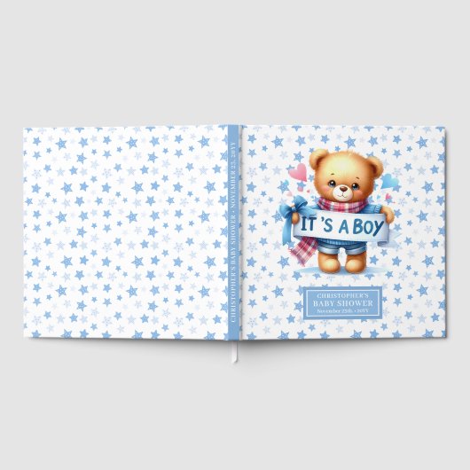 男の子テディのパーティー本 ゲストブック (全面)