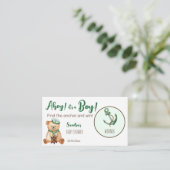 男の子テディベアの赤ちゃんシャワーを浴びる エンクロージャーカード (スタンド正面)