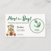 男の子テディベアの赤ちゃんシャワーを浴びる エンクロージャーカード (正面)