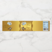 男の子テディベアバルーンベビーシャワー ペットボトルラベル (シングルラベル)