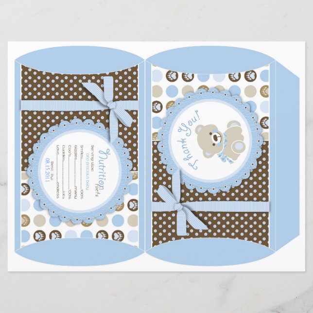 男の子テディベアパフボックス (正面)