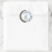 男の子テディベアラウンドステッカー ラウンドシール (バッグ)