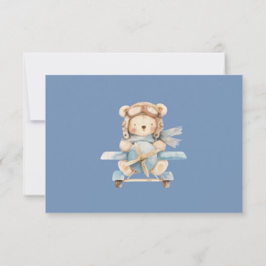 男の子テディベア我々はベビーのために本を待つことができる ノートカード (裏面)