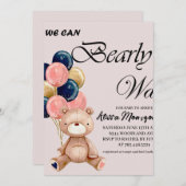 男の子テディベア我々は心から待つことができる サンキューカード (正面/裏面)