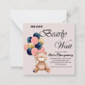 男の子テディベア我々は心から待つことができる ノートカード (正面)