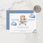 男の子テディベア我々は明らかに待つことができるおむつラッフル ノートカード (正面/裏面インサイチュ)