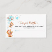 男の子テディベア我々は赤ちゃんシャワーを待つことができる エンクロージャーカード (正面)