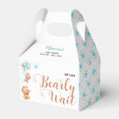 男の子テディベア我々は赤ちゃんシャワーを待つことができる フェイバーボックス (正面サイド)