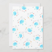 男の子テディベア我々は赤ちゃんシャワーを待つことができる 招待状 (裏面)