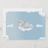 男の子テディベア我々は赤ちゃんシャワーを待つことができる 招待状 (裏面)